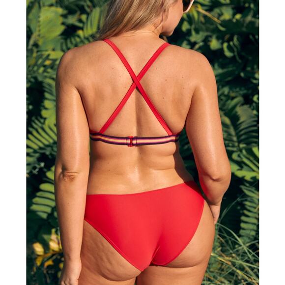 NWT! Aerie Full Coverage Bikini Swim Bottom in Red - Size Medium - Picture 2 of 6